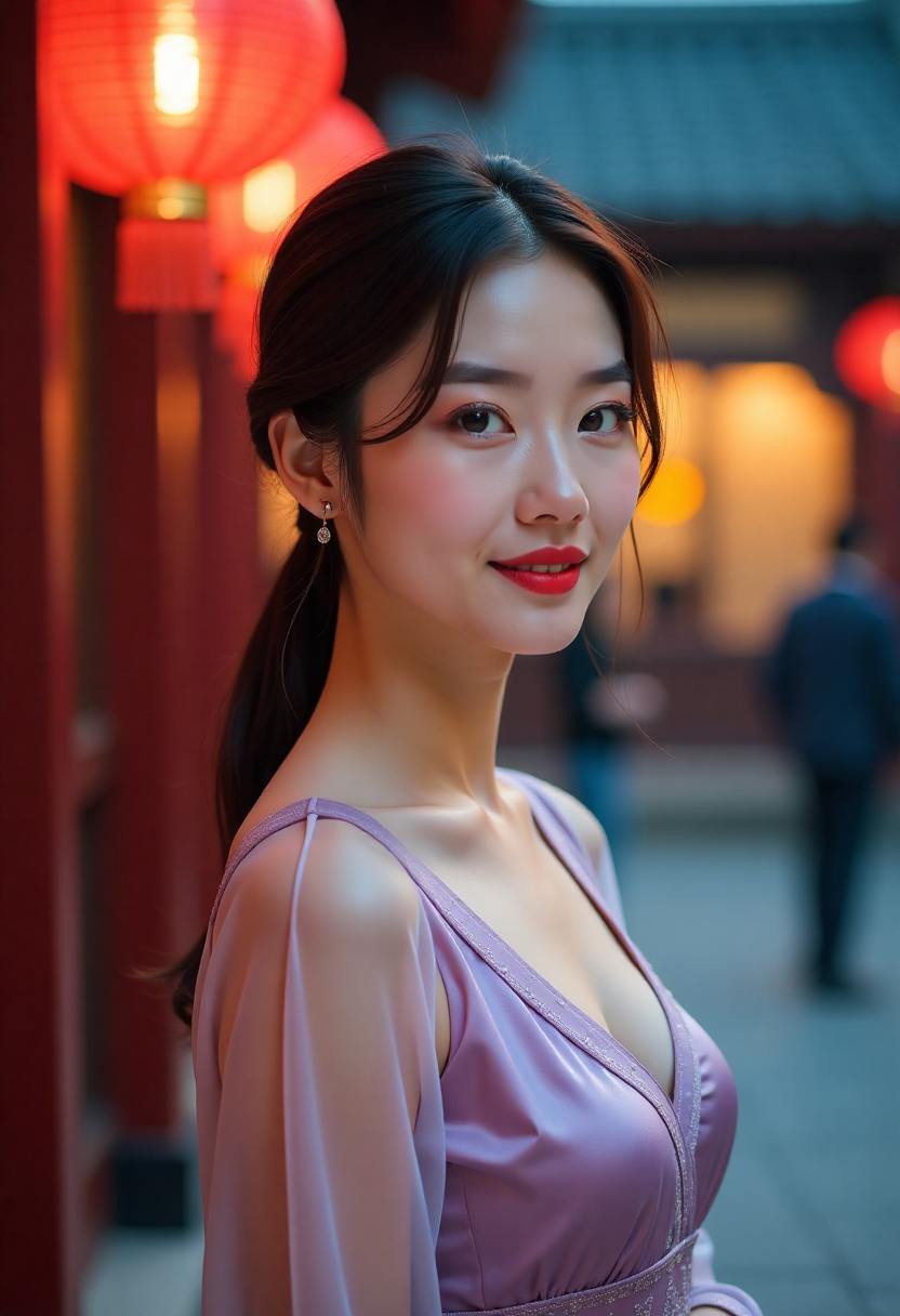 夜色中的放映厅与银幕